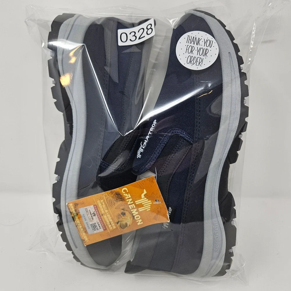 Canemon Mens Navy Blue Slip On Outdoor Walking Shoes Mesh Loafers Size 12-13 NEW
